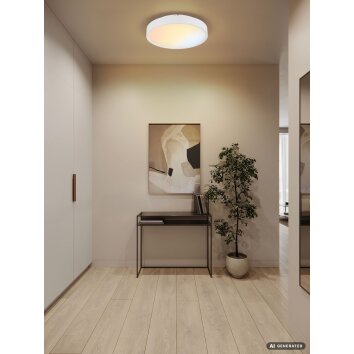 Globo Jess dimmbare runde LED Deckenleuchte weiß modern 39 cm für Flur und Küche