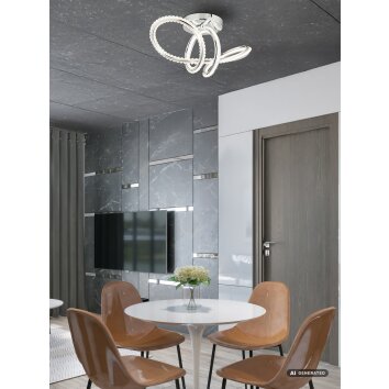 Globo Evangeline LED Deckenleuchte Chrom Ringdesign modern dimmbar für Esszimmer