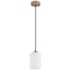 Globo Rowena Hängeleuchte mit braunem Holz-Glasschirm, E27, Ø 15 cm, Länge 120 cm, IP20