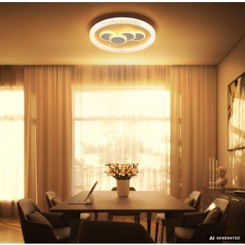 Globo Loraine runde LED Deckenleuchte Gold-Weiß Ø 49,5 cm 3000 Kelvin 4390 Lumen