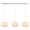 Globo Juana 3-flammige Esstisch-Hängeleuchte, 90 cm, chrom, transparent, Muscheloptik