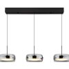 Globo Livion LED Hängeleuchte für Esstisch mit rauchfarbenem Glasschirm modern