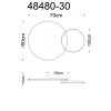 Globo Sanford LED moderne Ring-Deckenleuchte sandfarben IP20 3000K 3185lm 30W