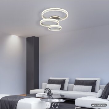 Globo Francine LED Ring-Deckenleuchte mit Fernbedienung, dimmbar, 72W, 8760lm, 2700-6000K