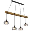 Globo Caldwell 4-flammige Esstisch-Hängeleuchte Industrial 125 cm mit schwarzen Metall-Schirmen