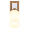 Globo Rowena moderne Wandleuchte aus Eichenholz mit braunem Glasschirm, E27, IP20