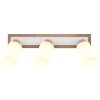 Globo Rowena Deckenleuchte Deckenlampe Eichenholz 3-flammig E27 brauner Glasschirm
