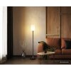 Globo Rowena Stehlampe Stehleuchte modern mit braunem Glasschirm E27 60 Watt Eichenholz