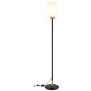 Globo Rowena Stehlampe Stehleuchte modern mit braunem Glasschirm E27 60 Watt Eichenholz