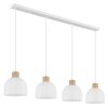 Globo Swanson Hängeleuchte Pendelleuchte 4-flammig E27 weißer Glasschirm Ø 20 cm