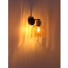 Globo Swanson braune Holz-Glas-Wandleuchte mit bernsteinfarbenem Glasschirm, E27