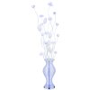 Globo Florielle LED-Blumen-Stehlampe chrom-silberfarbene 148 cm mit Schalter am Kabel