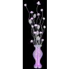 Globo Florielle LED-Blumen-Stehlampe chrom-silberfarbene 148 cm mit Schalter am Kabel