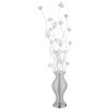 Globo Florielle LED-Blumen-Stehlampe chrom-silberfarbene 148 cm mit Schalter am Kabel
