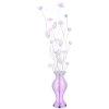 Globo Florielle LED-Blumen-Stehlampe chrom-silberfarbene 148 cm mit Schalter am Kabel