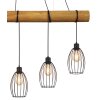 Globo Berti 5-flammige Holzbalken-Hängeleuchte für Esstisch E27 Industrial, 140 cm
