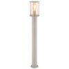 Globo Gracey sandfarbene Sockelleuchte außen mit klarem Glasschirm E27 IP54 100 cm