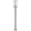 Globo Gracey sandfarbene Sockelleuchte außen mit klarem Glasschirm E27 IP54 100 cm