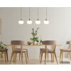 Globo Lui modern LED Pendelleuchte Esstisch mit weißem Glasschirm in Nickel-Matt