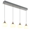 Globo Lui modern LED Pendelleuchte Esstisch mit weißem Glasschirm in Nickel-Matt