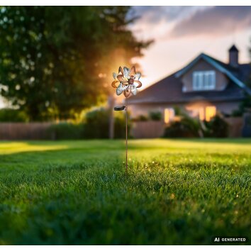 Globo ROSALI LED Solarleuchte Gartenstecker Rose für Außenbereich IP44 3000K 6W