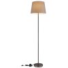 Globo Joris Stehlampe, Stehleuchte mit grauem Stoffschirm, 151 cm, modern