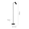 SCHÖNER WOHNEN-Kollektion RIK dreh- und schwenkbare Stehlampe Wohnzimmer mit GU10