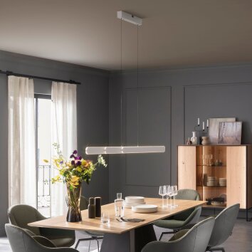 SCHÖNER WOHNEN-Kollektion ADRIANA ROUND LED Esstisch-Pendelleuchte 160 cm weiß, dimmbar