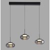 SCHÖNER WOHNEN-Kollektion SIA LED 3-flammige Pendelleuchte mit rauchfarbenen Glasschirmen