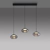 SCHÖNER WOHNEN-Kollektion SIA LED 3-flammige Pendelleuchte mit rauchfarbenen Glasschirmen