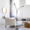 Leuchten Direkt Stehlampe LOKI, opalweiße Schirme, verstellbar, warmweiß 3000 Kelvin