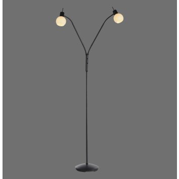 Leuchten Direkt Stehlampe LOKI, opalweiße Schirme, verstellbar, warmweiß 3000 Kelvin