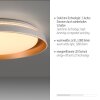 Leuchten Direkt, flache moderne LED Deckenleuchte SATI mit Memoryfunktion in Messing