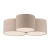 Leuchten Direkt Deckenleuchte DURO, 3 gerippte Schirme in Beige, 3000 Kelvin warmweiß