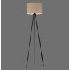 Leuchten Direkt Tripod-Stehlampe DURO mit Stativgestell und beigem Stoffschirm