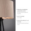 Leuchten Direkt Tripod-Stehlampe DURO mit Stativgestell und beigem Stoffschirm