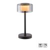 Paul Neuhaus LED Tischleuchte RIKA mit Memoryfunktion und zylindrischem Rauchglasschirm