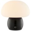 Brilliant moderne LED Pilz-Tischleuchte Dupos, weißer Glasschirm, 2700 Kelvin warmweiß
