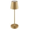 Brilliant Moderne LED Tischleuchte Elora, konischer Goldschirm, 2700 Kelvin warmweiß