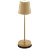 Brilliant Moderne LED Tischleuchte Elora, konischer Goldschirm, 2700 Kelvin warmweiß