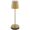 Brilliant Moderne LED Tischleuchte Elora, konischer Goldschirm, 2700 Kelvin warmweiß