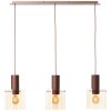 Brilliant Pendelleuchte Petje mit 3 bernsteinfarbenen Glasschirmen an Leiste, Länge 20 cm