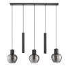 Brilliant Pendelleuchte Ligari mit 3 rauchfarbenen Glasschirmen, Länge 23 cm