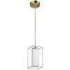 Brilliant Käfig-Pendelleuchte Dolly, Gestell in Gold, Länge 12,5 cm, weißer Glasschirm