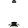 Brilliant Pendelleuchte Appia mit zweistufigem schwarzen Metallschirm im modernen Stil