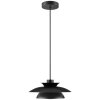 Brilliant Pendelleuchte Appia mit zweistufigem schwarzen Metallschirm im modernen Stil
