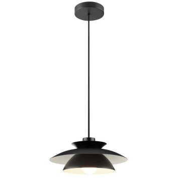 Brilliant Pendelleuchte Appia mit zweistufigem schwarzen Metallschirm im modernen Stil