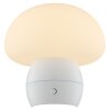 Brilliant LED-Tischleuchte Dupos in Pilzform mit weißem Korpus, 2700 Kelvin warmweiß