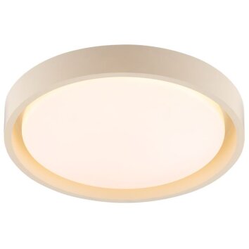 Brilliant, flache runde LED-Deckenleuchte Sonora in Beige, 3000 Kelvin warmweiß