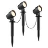 Brilliant LED Erdspießstrahler Kamara, warmweiße LED 3000 Kelvin, schwarze Schirme